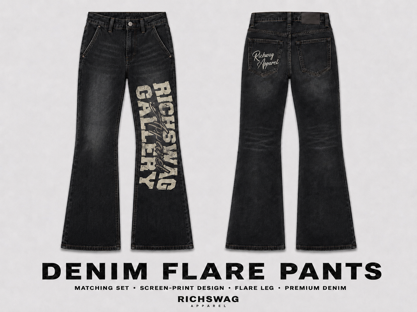 RICHSWAG Gallery “Black Smoke” Flare Jeans